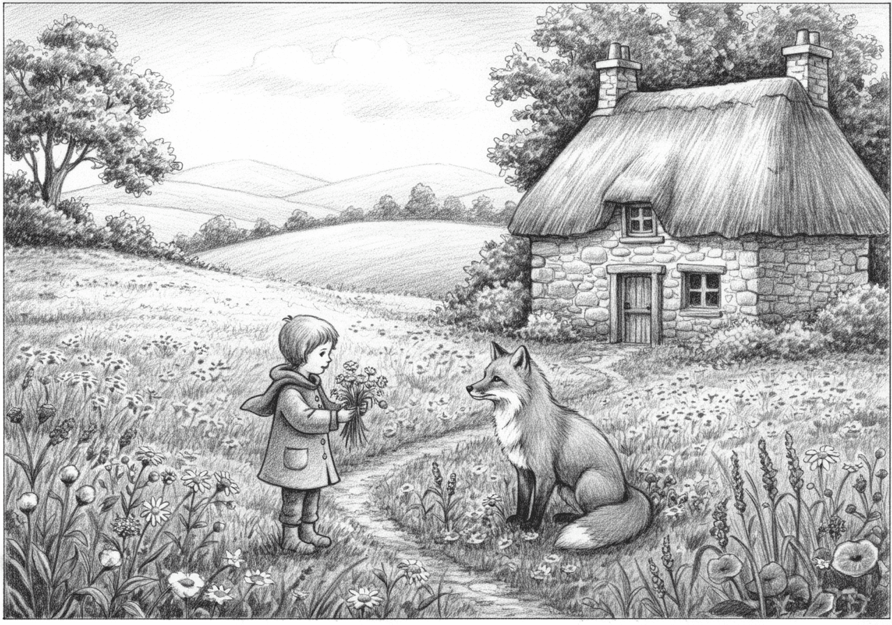Soft pencil illustration suited to bedtime reading